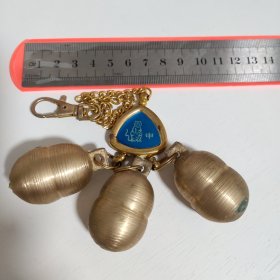 三个小铜铃铛 生肖钥匙扣