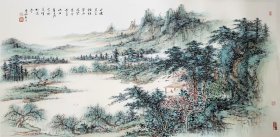 吴逸虹山水，《紫气东来》，136*68厘米，得自作者本人