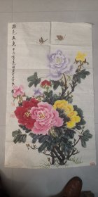 安徽著名老画家（彭克旺）93*50……精品花卉