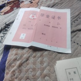 八十年代空白毕业证5份