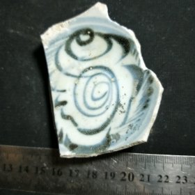 明代海螺纹青花瓷片标本264
