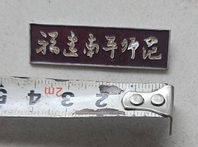 少见早期：福建南平师范 校徽(背有福建省长乐县金峰金属工艺厂)