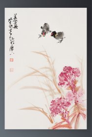 lb.9. 李勃，著名国展精英，花鸟画《养真》，保真，假一罚十。