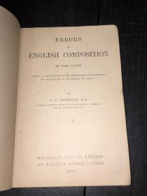 ERRORS IN ENGLISH COMPOSITION NESFIELD  英语作文中的错误 （民国11年版）