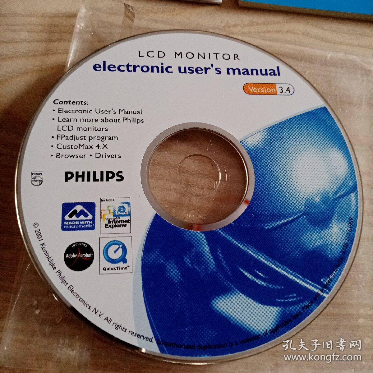 光盘菲利普LCDMONITOR,electronic,user's,msnual,Version3.4