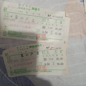 新华书店北京发行所调拨单两张一套世界地图。