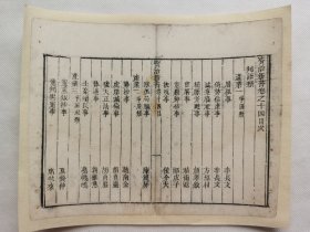 资治新书.目.清木刻古籍一页.传统手工托裱.约21x16.7cm(不含命纸).老.破.残.文本.完美主义者勿扰. 可装饰书房、工作室.不议价.不议价.不议价.