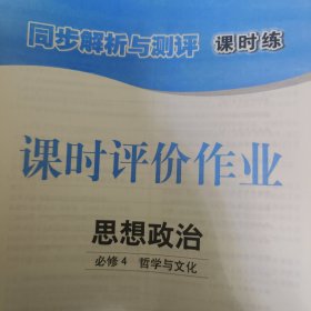 课时评价 作业 同步解析与测评 课时练 思想政治 必修四 哲学与文化