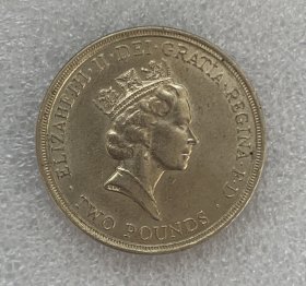 英国1986年英联邦运动会纪念币.2镑.铜镍28.4mm
