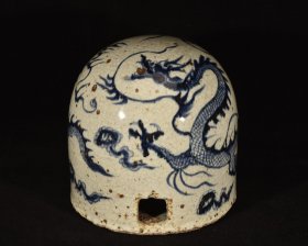 大元国松柴烧制青花云龙纹蒙古包.