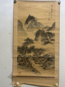 纸本老画，画面尺寸91/45公分，品相如图，请细看。 9865