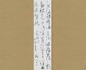 李茂江，中国书法家协会会员，中国书法家协会培训中心导师。 获奖情况： ●全国第二届青年书法篆刻作品展二等奖 ●全国首届篆书展三等奖 ●全国第十二届书法篆刻作品展 ●全国第十届书法篆刻作品展优秀提名奖 ●全国第九届书法篆刻作品展…… 释文： 雨后疏林漏夕阳，波痕岚影动秋光。 如何隔岸人归去，一任西风触野航。 －戴熙 诗 保真，来自作者，33.5x136cm，白色宣纸，未裱，d7758。