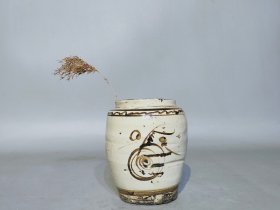 古玩旧藏清代磁州窑茶叶罐