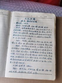 1973年 江西老饭店厨师菜谱手抄本一册，名字已撕去。烹饪，南北菜系。使用革命日记本。保存了大料传统做菜工艺。