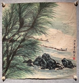 黎镇东，毕业于华南文艺大学国画系，师黎雄才，80年代起为黎雄才先生助手，现就职于岭南画派纪念馆。68×68