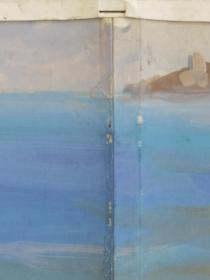 陈达青， 浙江美术学院教授，六十年代水彩画之七，著名画家，生于浙江嵊县。《牛蛙》是他60年代的代表作之一，作品保真，尺寸45x35