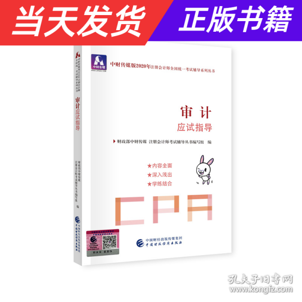 注册会计师2020配套辅导 2020年注册会计师全国统一考试辅导系列 应试指导 审计应试指导