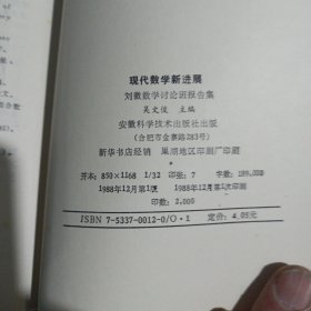 现代数学新进展,刘徽数学讨论班报告集