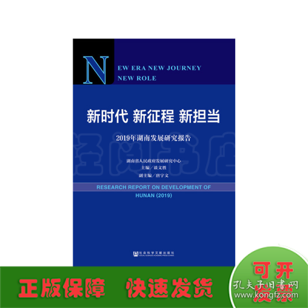 新时代新征程新担当——2019年湖南发展研究报告