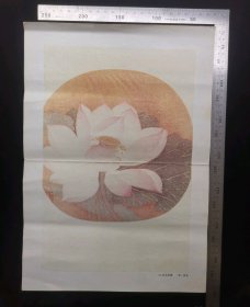 教学挂画:早期出水芙蓉挂画,左侧中小裂中间硬折痕,作者宋.佚名,37.5×26厘米,gyx22300