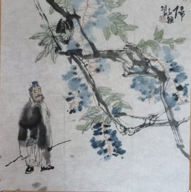 中国美协理事国家一级美术师著名人物画家邹立颖人物画精品保真。