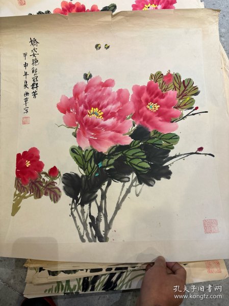 江苏老画家幽草国画。约3平尺 终身保真 37