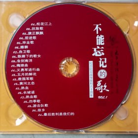 抗日正义战争胜利纪念歌曲《不能忘却的歌》CD(详看介绍请买家自鉴)