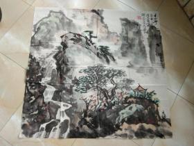 安徽安庆老画家张志富老先生山水画作品一副保真。