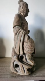 古玩旧藏木雕人物像三尊