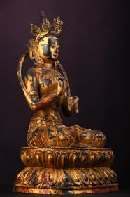 纯铜鎏金弥勒菩萨造像