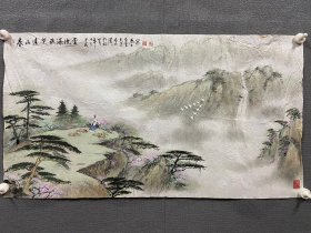 夏朝忱（秦生），山东青岛籍旅日画家，横幅山水《春山云瀑图》影帝夏雨之父。