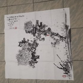 李国英四尺斗方花鸟画一幅