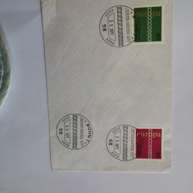德国1971年欧罗巴邮票链条.象征欧洲合作首日封