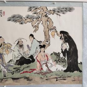 新国画写意八仙图 名家范曾国画四尺卷轴挂画 八仙图精品书画作品