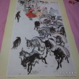 老挂历画：驴1张    黄胃/画预估尺寸60X34CM