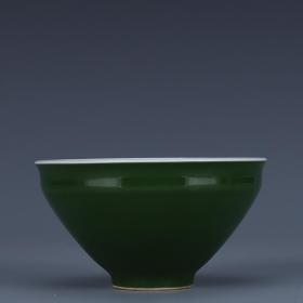 1962上海博物馆孔雀绿釉斗笠碗