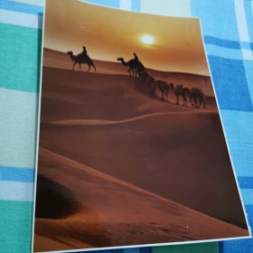 《大漠出日》彩色照片