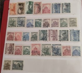 德占区1942年风景邮票33枚