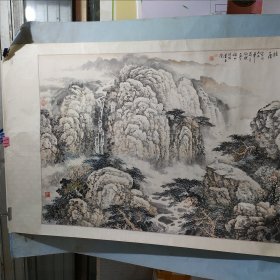 陈炳灿画 超大幅山水画（福州市政协书画院）尺寸约215cm × 105 cm