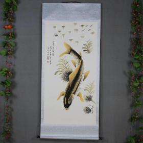 过年墙壁装饰国画新品中式国画精裱工笔年年有余