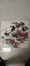 江南鸡王（施祖铨）67*67……花鸟（此作赠江苏书协副主席精品之作）