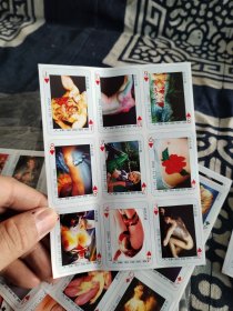人体彩绘欣赏扑克卡标纸，总共四份，每份里面有六张不同图片，通走四袋一起包邮，喜欢的朋友来结缘。