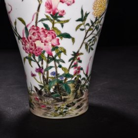 瓷器 清雍正珐琅彩花鸟纹梅瓶 高26厘米 宽11.5厘米