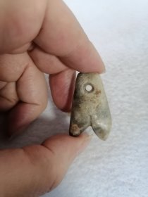 旧藏 红山文化 牙型器佩饰 尺寸3.9x2.1x0.9