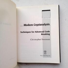 Modern Cryptanalysis：现代密码分析学：高级密码破译技术