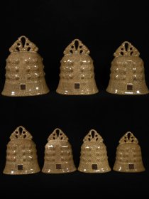 哥窑大宋御哥款编钟一套，最大20×16厘米，最小13.5×11厘米