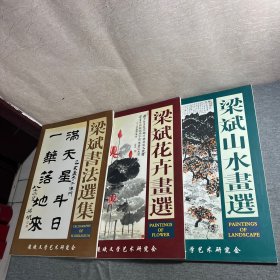 梁斌花卉画选 + 梁斌山水画选+梁斌书法选集【3本合售】