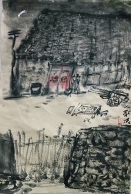 书画名家笔墨真迹，著名禅意书画家贾双林国画作品:人散后