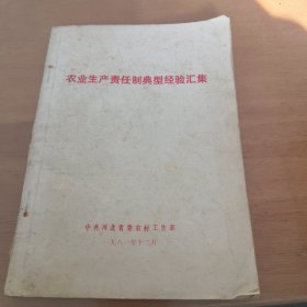 农业生产责任制典型经验汇集 河北省委工作部1981年版