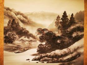 日本回流半印绘山水画